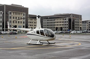 Вертолётный центр в Гринвуде, площадка для взлёта и посадки.
